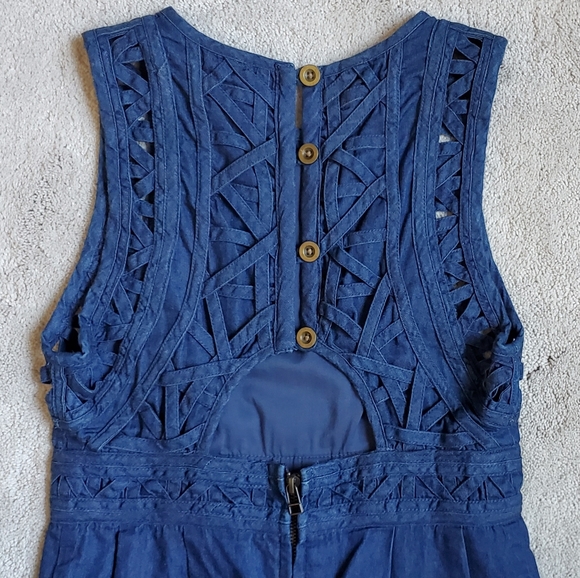Free People Denim Cutout Mini Dress (Size 0) - Picture 4 of 8